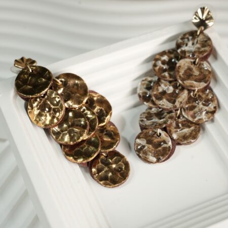 Handmade AB-Style Layered Ceramic Drop Earrings